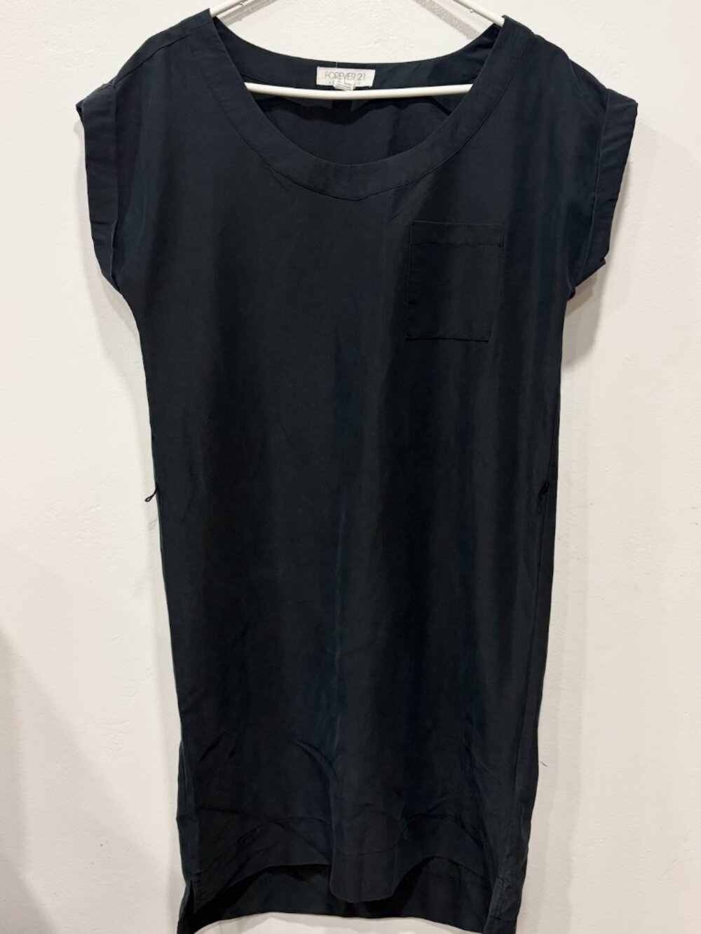 Black Oversized Shirt (Dress) With Pocket Small